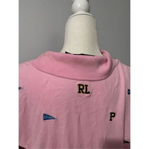 Polo Ralph Lauren pink polo custom slim fit multi logo flags XL - Picture 6 of 9